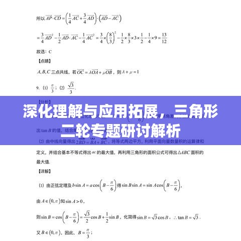 深化理解与应用拓展,三角形二轮专题研讨解析