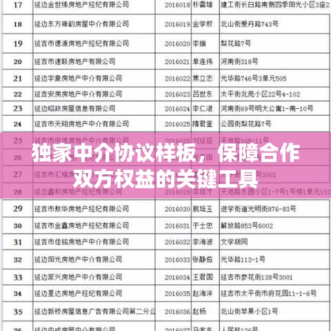 独家中介协议样板,保障合作双方权益的关键工具
