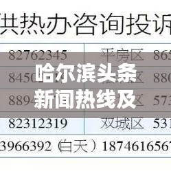 哈尔滨头条新闻热线及最新消息获取渠道全攻略