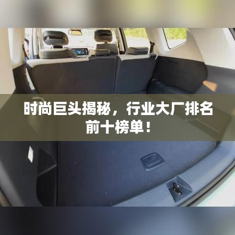时尚巨头揭秘,行业大厂排名前十榜单!