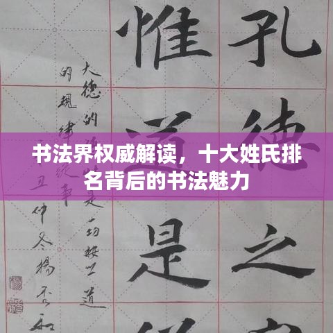 书法界权威解读,十大姓氏排名背后的书法魅力