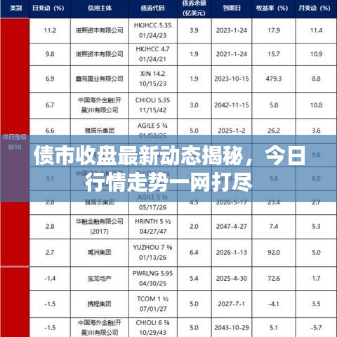 债市收盘最新动态揭秘,今日行情走势一网打尽