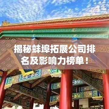 揭秘蚌埠拓展公司排名及影响力榜单!