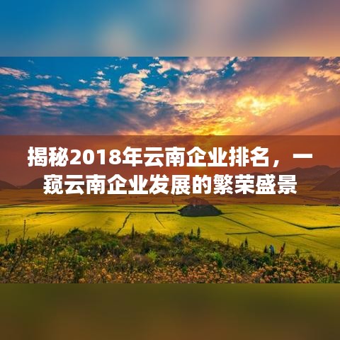 揭秘2018年云南企业排名,一窥云南企业发展的繁荣盛景
